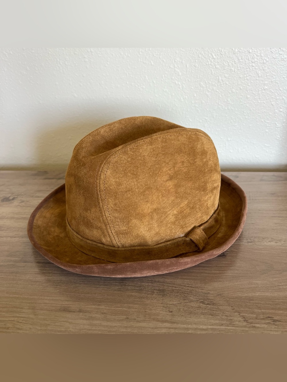VTG Beaver Brand Fedora Hat Genuine Leather Size XL USA Made New Old Stock Brown